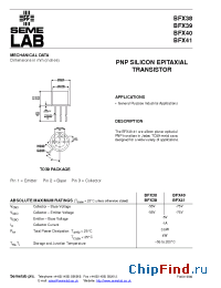 Datasheet BFX38 производства SemeLAB