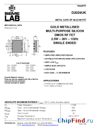 Datasheet D2029UK manufacturer SemeLAB