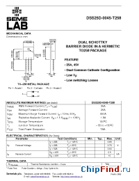 Datasheet DSS25D-0045-T258 manufacturer SemeLAB