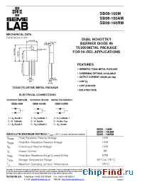 Datasheet SB08-100M manufacturer SemeLAB
