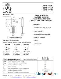 Datasheet SB16-100AM manufacturer SemeLAB