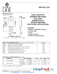 Datasheet SBR1645-T254 manufacturer SemeLAB
