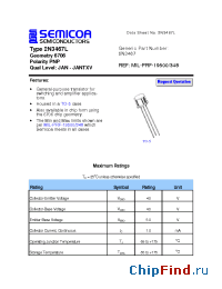 Datasheet 2N3467L manufacturer Semicoa