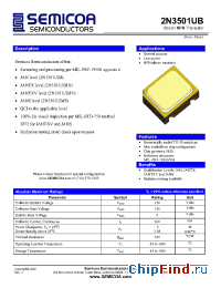 Datasheet 2N3501UB manufacturer Semicoa
