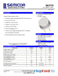 Datasheet 2N3735JX manufacturer Semicoa