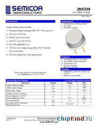 Datasheet 2N5339JV manufacturer Semicoa