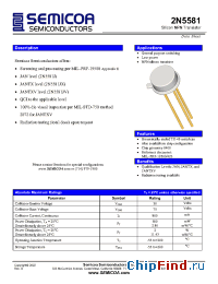 Datasheet 2N5581JV manufacturer Semicoa