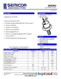 Datasheet 2N5663JX manufacturer Semicoa