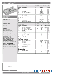 Datasheet SK25GAD063T manufacturer Semikron