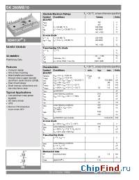 Datasheet SK260MB10 manufacturer Semikron