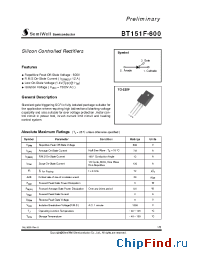 Datasheet BT151F-600 manufacturer SemiWell