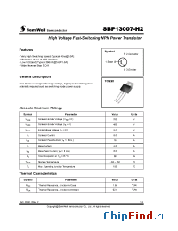 Datasheet SBP13007-H2 manufacturer SemiWell