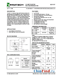 Datasheet SC1117CST-2.85 manufacturer Semtech