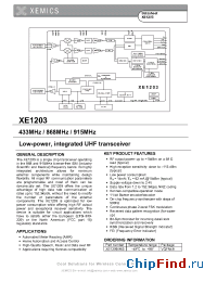 Datasheet XE1203I063 manufacturer Semtech