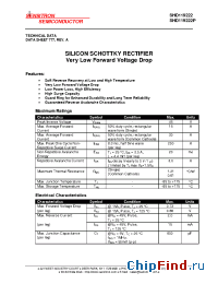 Datasheet SHD119222 manufacturer Sensitron