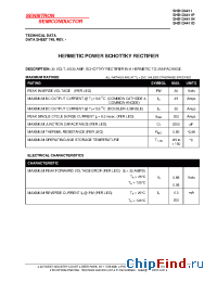 Datasheet SHD124411D manufacturer Sensitron