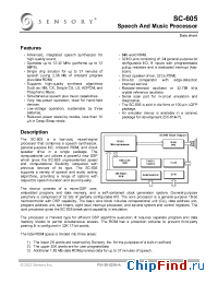 Datasheet SC605-RL1 manufacturer Sensory