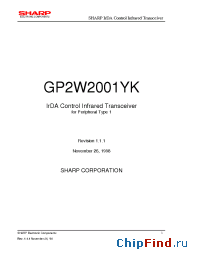 Datasheet GP2W2001YK manufacturer SHARP
