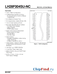 Datasheet LH28F004SU-NC manufacturer SHARP