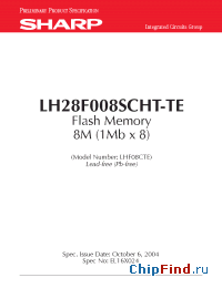 Datasheet LH28F008SCHT-L85 manufacturer SHARP