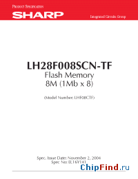 Datasheet LH28F008SCN-TF manufacturer SHARP