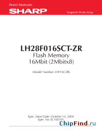 Datasheet LH28F016SCT-L90 manufacturer SHARP