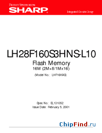 Datasheet LH28F160S3HNS-L10 manufacturer SHARP