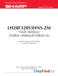 Datasheet LH28F320S3NS-L11 manufacturer SHARP