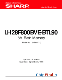 Datasheet LH28F800BVE-BTL90 manufacturer SHARP