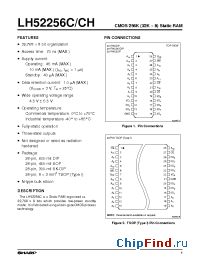 Datasheet LH52256CN-70LL manufacturer SHARP