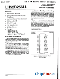 Datasheet LH52B256LL-70LL manufacturer SHARP