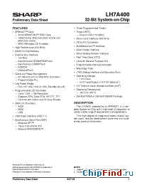 Datasheet LH7A400-1 manufacturer SHARP