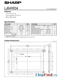 Datasheet LJ64H034 manufacturer SHARP