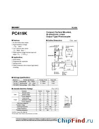 Datasheet PC419 manufacturer SHARP