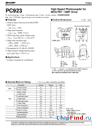 Datasheet PC923 manufacturer SHARP