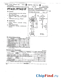 Datasheet PT431 manufacturer SHARP