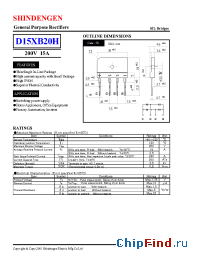 Datasheet D15XB20H manufacturer Shindengen