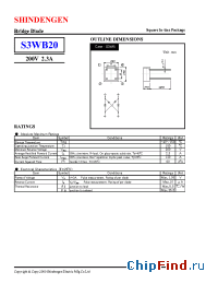 Datasheet S3WB20 manufacturer Shindengen