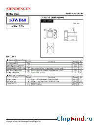 Datasheet S3WB60 manufacturer Shindengen