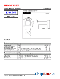 Datasheet S3WB60Z manufacturer Shindengen