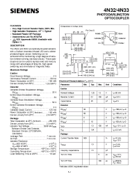 Datasheet 4N33 manufacturer Siemens