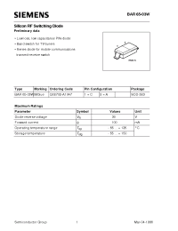 Datasheet BAR65-03W manufacturer Siemens