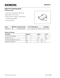Datasheet BAR65-07 manufacturer Siemens
