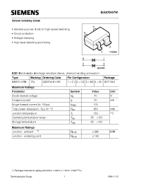 Datasheet BAS70-07W manufacturer Siemens