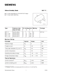 Datasheet BAT17-06 manufacturer Siemens