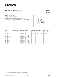 Datasheet BC327-16 производства Siemens