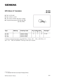 Datasheet BC635 manufacturer Siemens