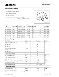 Datasheet BC818-25W производства Siemens