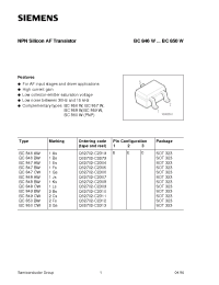 Datasheet BC848CW manufacturer Siemens