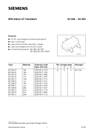 Datasheet BC849B manufacturer Siemens